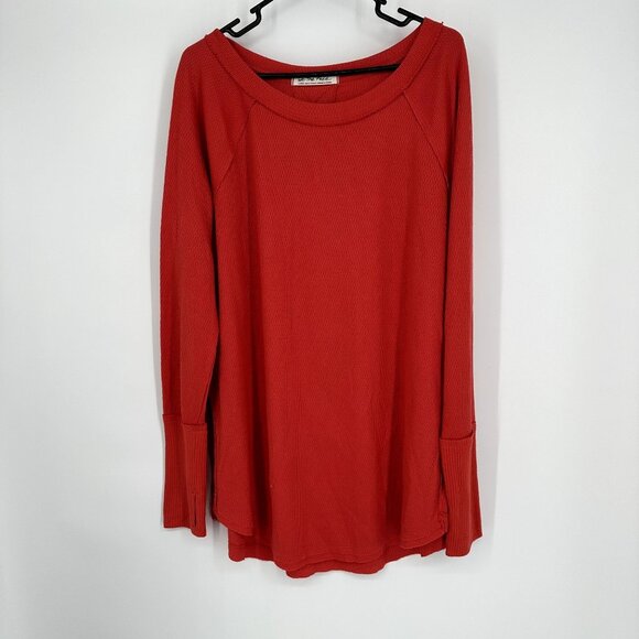 We The‎ Free Free People Snowy Thermal Top Orange Size Large - Picture 1 of 7